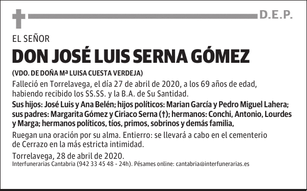 DON JOSÉ LUIS SERNA GÓMEZ