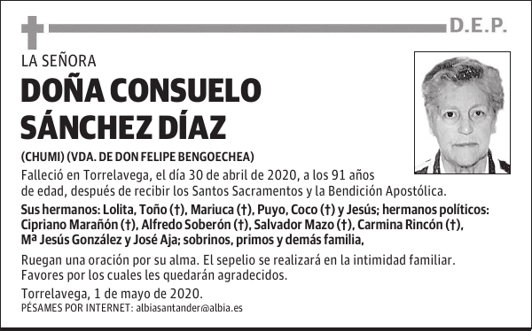 DOÑA CONSUELO SÁNCHEZ DÍAZ