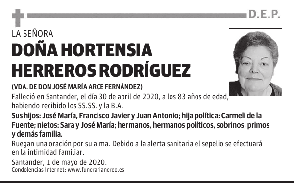 DOÑA HORTENSIA HERREROS RODRÍGUEZ