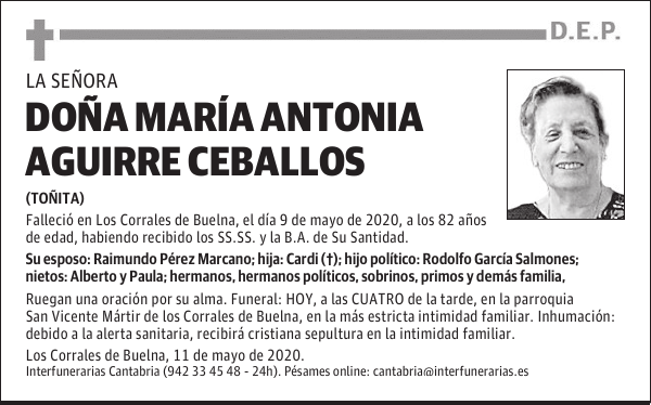 DOÑA MARÍA ANTONIA AGUIRRE CEBALLOS