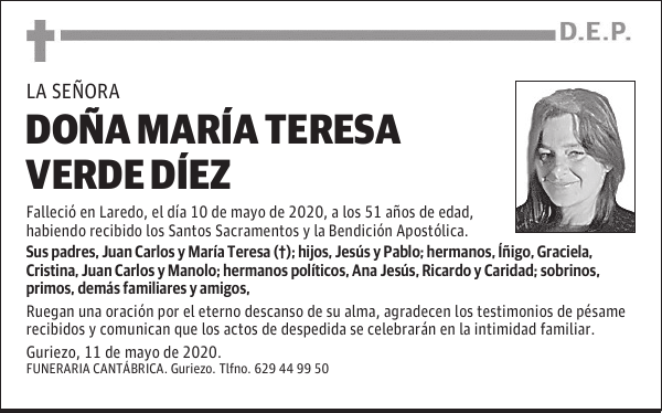 DOÑA MARÍA TERESA VERDE DÍEZ
