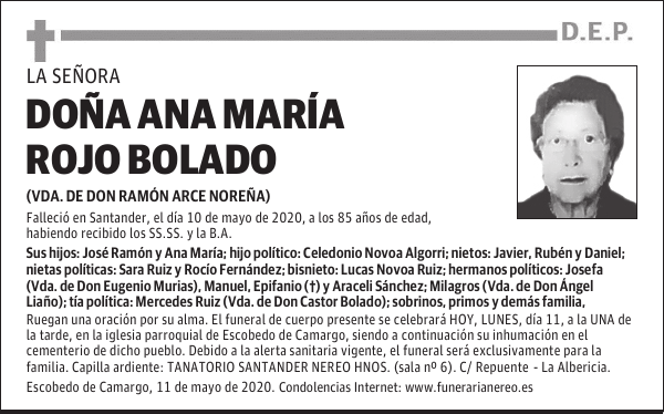 DOÑA ANA MARÍA ROJO BOLADO