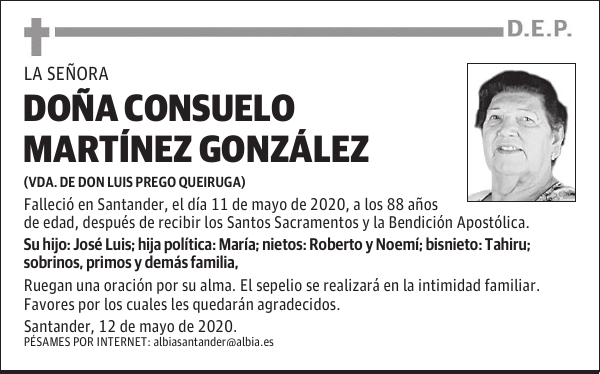 DOÑA CONSUELO MARTÍNEZ GONZÁLEZ