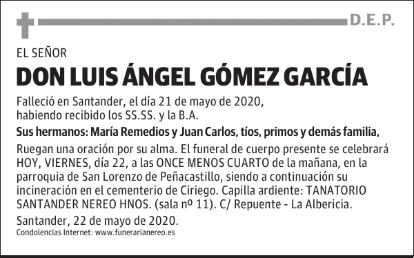 DON LUIS ÁNGEL GÓMEZ GARCÍA