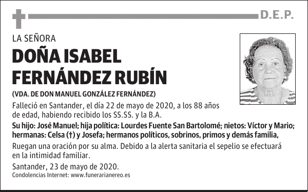 DOÑA ISABEL FERNÁNDEZ RUBÍN