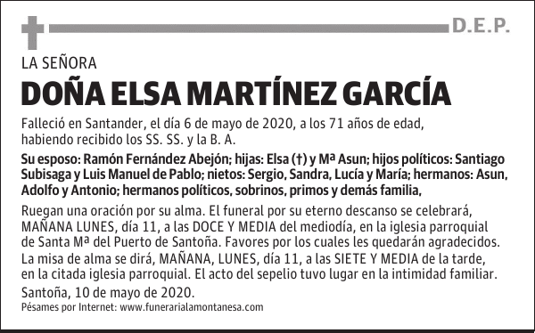 DOÑA ELSA MARTÍNEZ GARCÍA