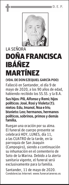DOÑA FRANCISCA IBÁÑEZ MARTÍNEZ