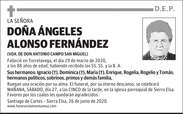 DOÑA ÁNGELES ALONSO FERNÁNDEZ