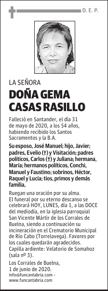 DOÑA GEMA CASAS RASILLO