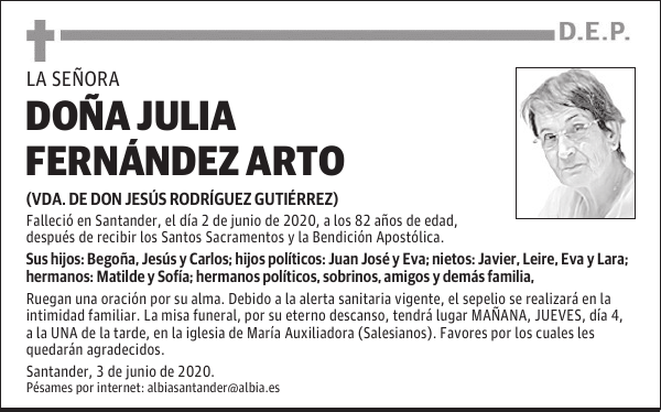 DOÑA JULIA FERNÁNDEZ ARTO