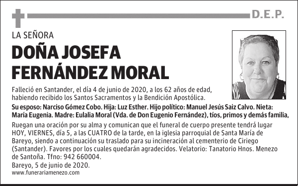 DOÑA JOSEFA FERNÁNDEZ MORAL