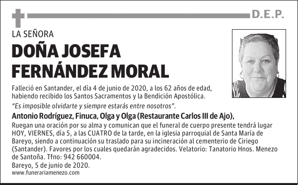 DOÑA JOSEFA FERNÁNDEZ MORAL