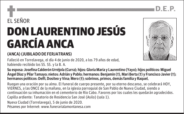 DON LAURENTINO JESÚS GARCÍA ANCA