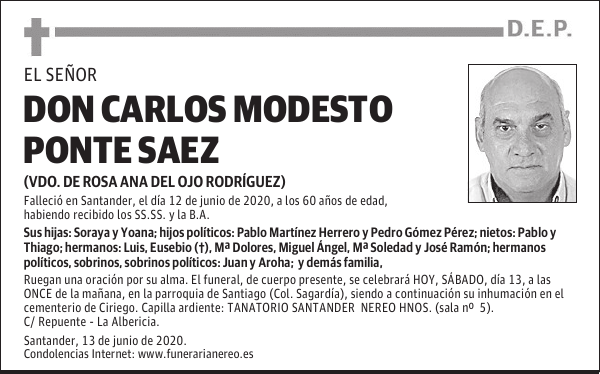 DON CARLOS MODESTO PONTE SAEZ