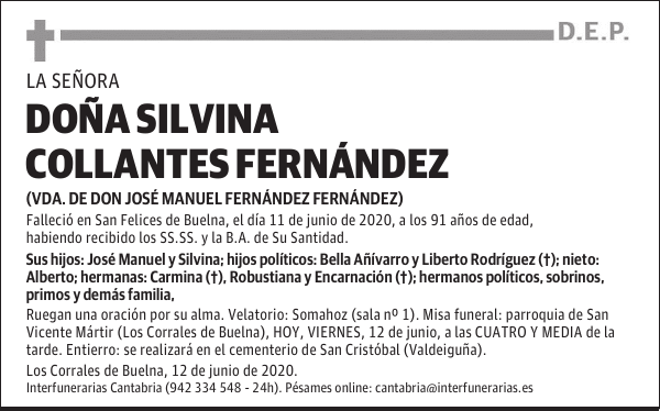 DOÑA SILVINA COLLANTES FERNÁNDEZ