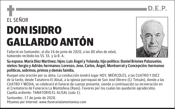 DON ISIDRO GALLARDO ANTÓN