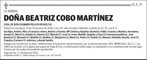 DOÑA BEATRIZ COBO MARTÍNEZ