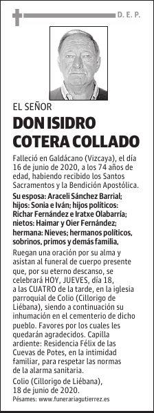 DON ISIDRO COTERA COLLADO