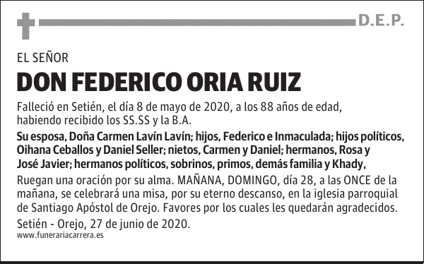 DON FEDERICO ORIA RUIZ