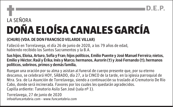 DOÑA ELOÍSA CANALES GARCÍA