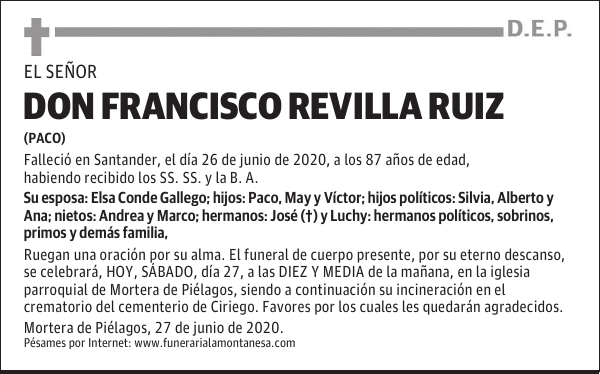 DON FRANCISCO REVILLA RUIZ