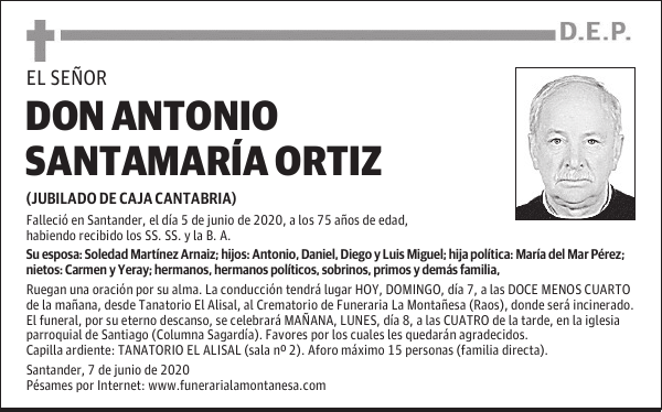 DON ANTONIO SANTAMARÍA ORTIZ