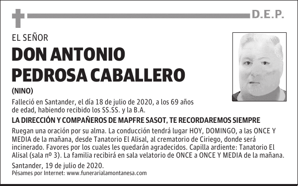 DON ANTONIO PEDROSA CABALLERO