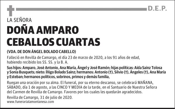 DOÑA AMPARO CEBALLOS CUARTAS