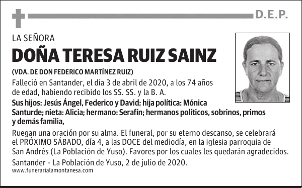 DOÑA TERESA RUIZ SAINZ