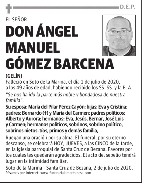 DON ÁNGEL MANUEL GÓMEZ BARCENA