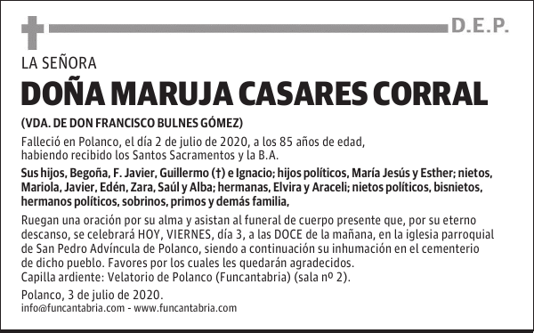 DOÑA MARUJA CASARES CORRAL