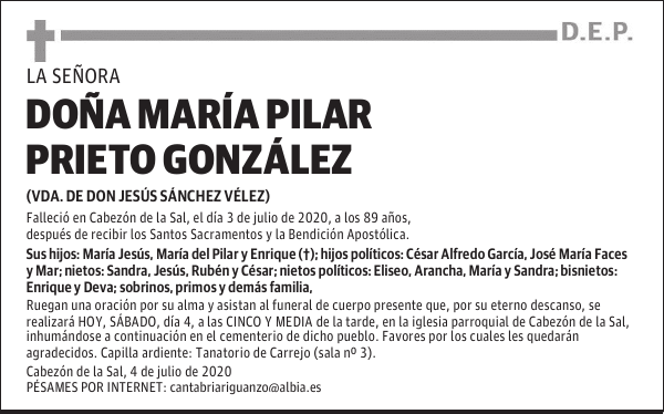 DOÑA MARÍA PILAR PRIETO GONZÁLEZ