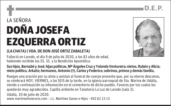 DOÑA JOSEFA EZQUERRA ORTIZ