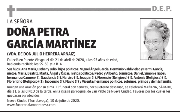 DOÑA PETRA GARCÍA MARTÍNEZ