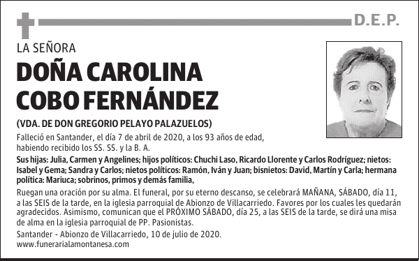 DOÑA CAROLINA COBO FERNÁNDEZ