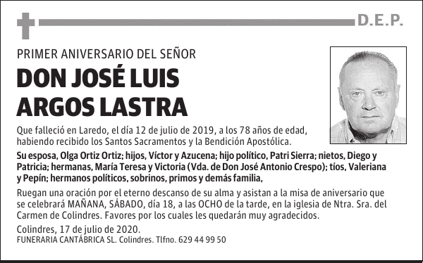 DON JOSÉ LUIS ARGOS LASTRA