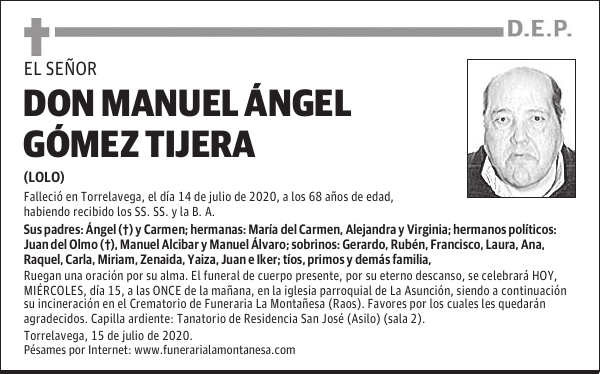 DON MANUEL ÁNGEL GÓMEZ TIJERA