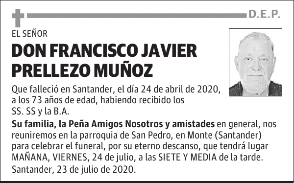 DON FRANCISCO JAVIER PRELLEZO MUÑOZ