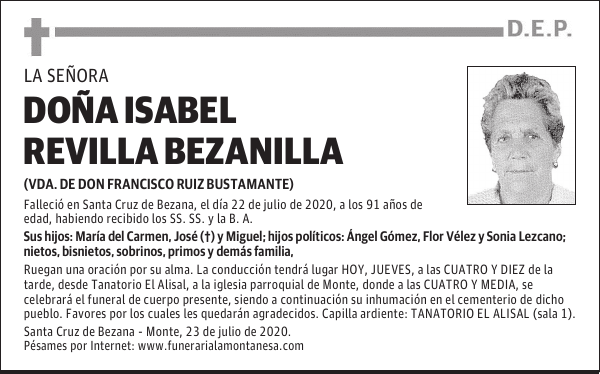 DOÑA ISABEL REVILLA BEZANILLA