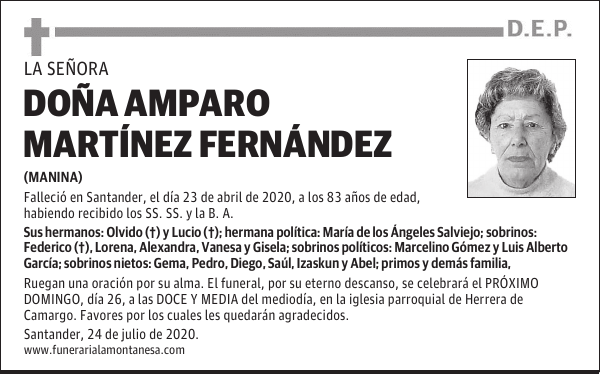 DOÑA AMPARO MARTÍNEZ FERNÁNDEZ