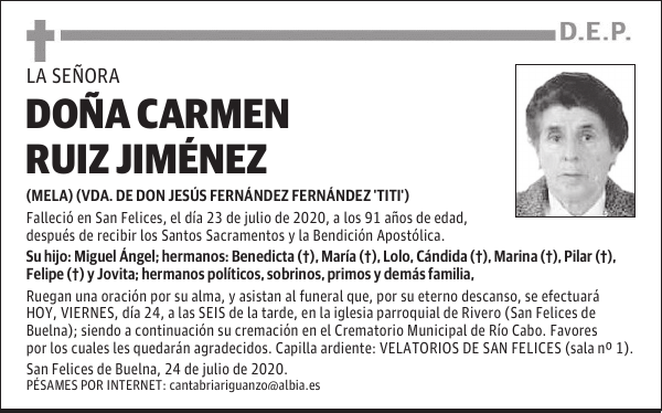 DOÑA CARMEN RUIZ JIMÉNEZ