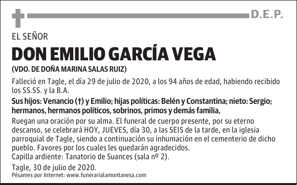 DON EMILIO GARCÍA VEGA