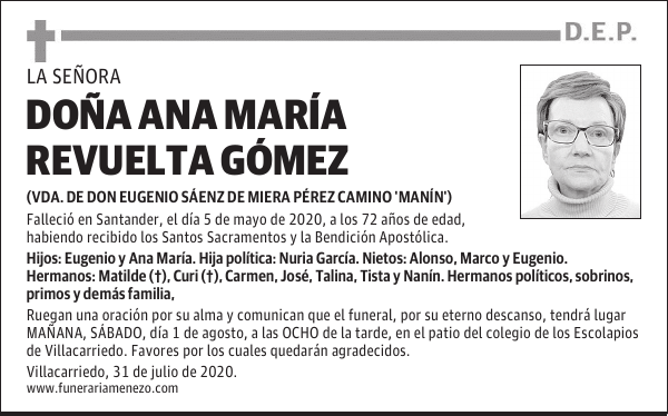 DOÑA ANA MARÍA REVUELTA GÓMEZ