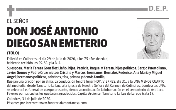 DON JOSE ANTONIO DIEGO SAN EMETERIO