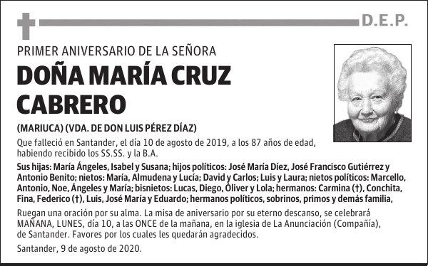 DOÑA MARÍA CRUZ CABRERO