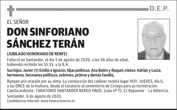 DON SINFORIANO SÁNCHEZ TERÁN