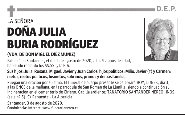 DOÑA JULIA BURIA RODRÍGUEZ