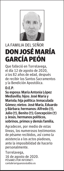 DON JOSÉ MARÍA GARCÍA PEÓN