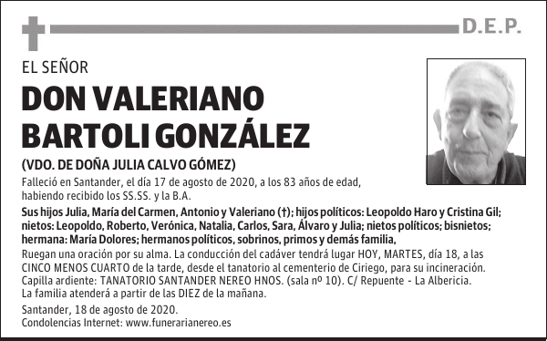 DON VALERIANO BARTOLI GONZÁLEZ