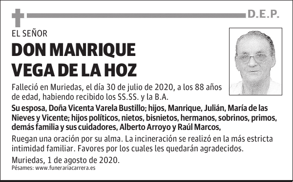 DON MANRIQUE VEGA DE LA HOZ